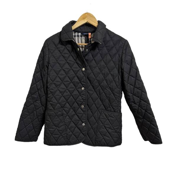 Burberry London Women's Black Snap Button Quilted Jacket Sz XS - Picture 1 of 9